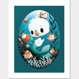 Goose Mermaid - DinkyGoose - Cartoon Goose Posters and Art